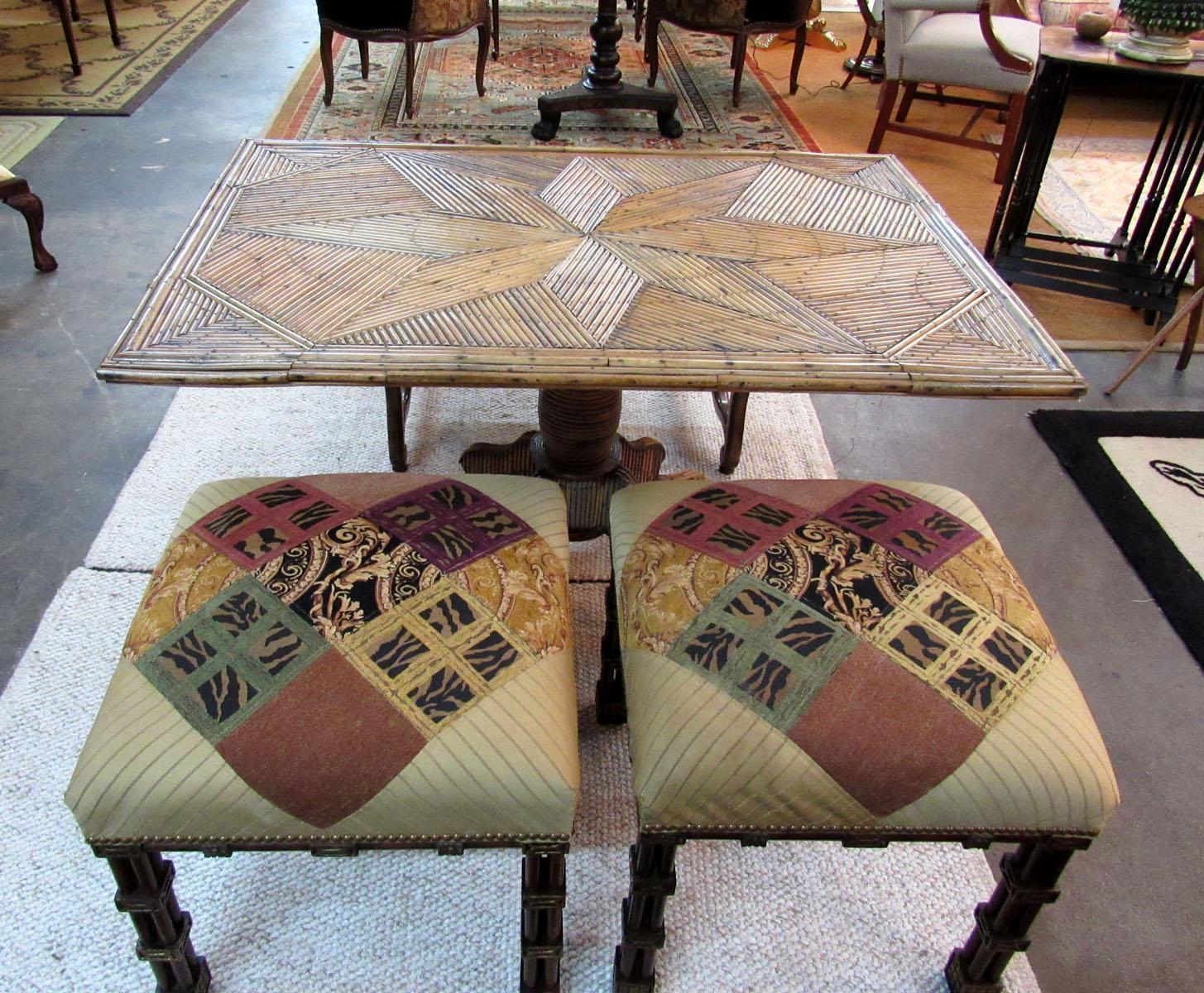 Unique Rustic Style Centre Table Composed of Reeds In Good Condition For Sale In Dallas, TX