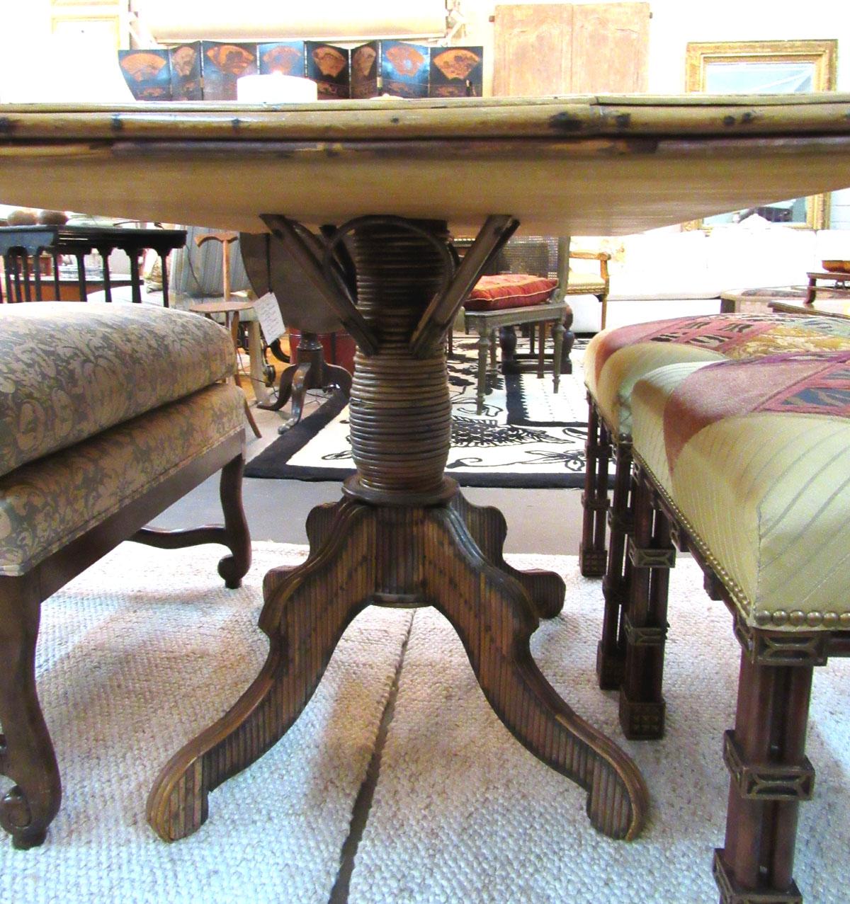 19th Century Unique Rustic Style Centre Table Composed of Reeds For Sale