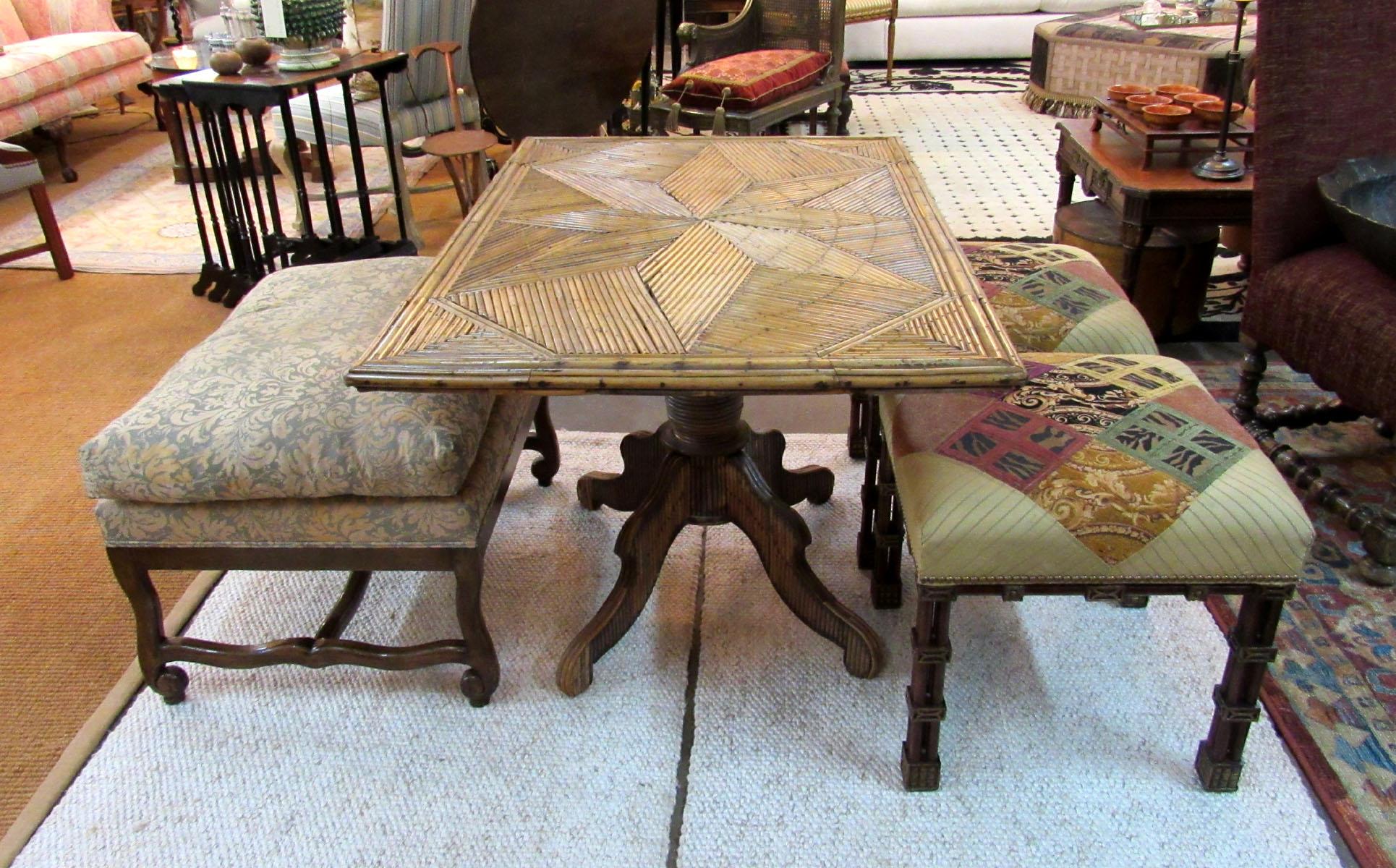 Unique Rustic Style Centre Table Composed of Reeds For Sale 1