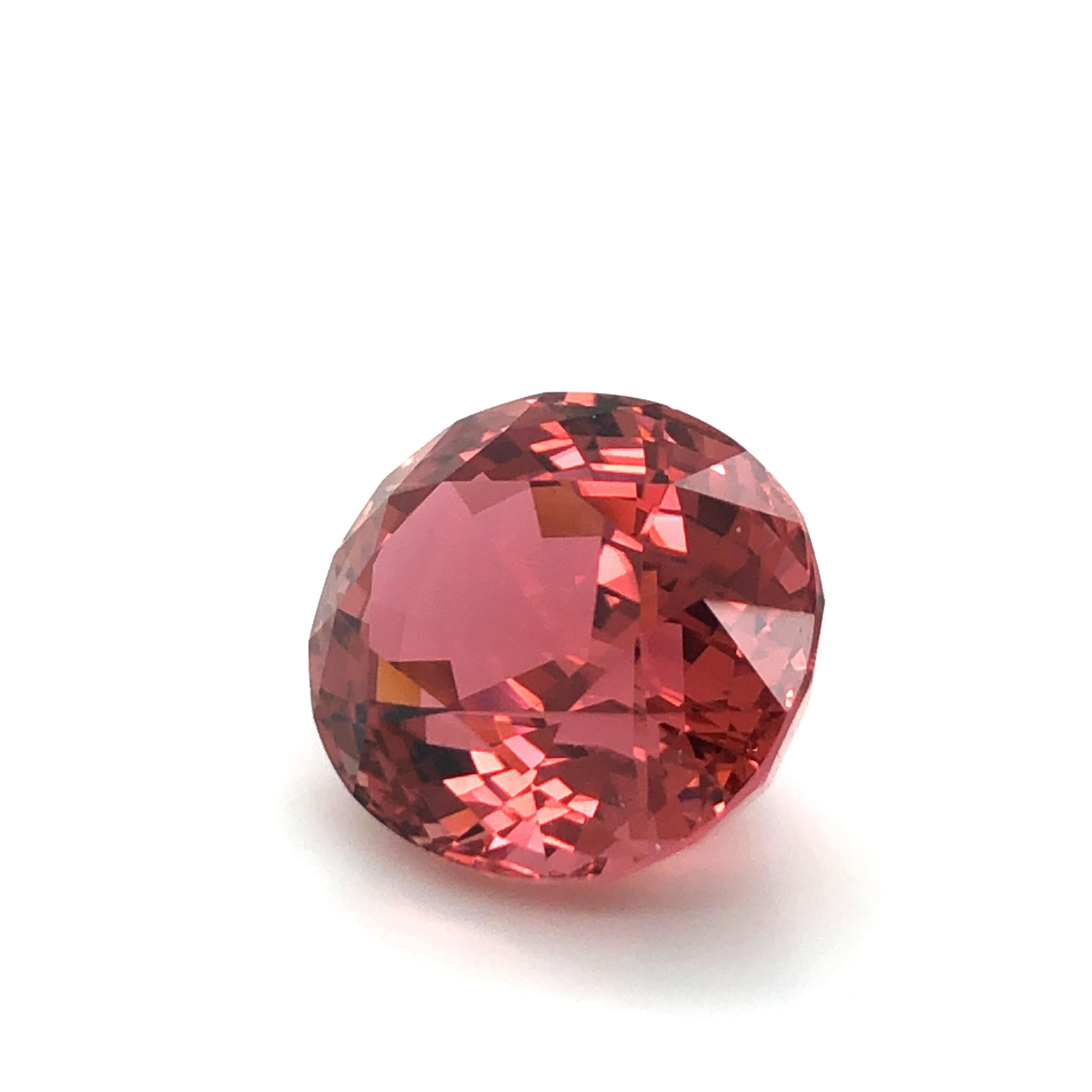 Women's or Men's Unique Salmon Coloured Tourmaline of Mighty 22.65 Carats For Sale
