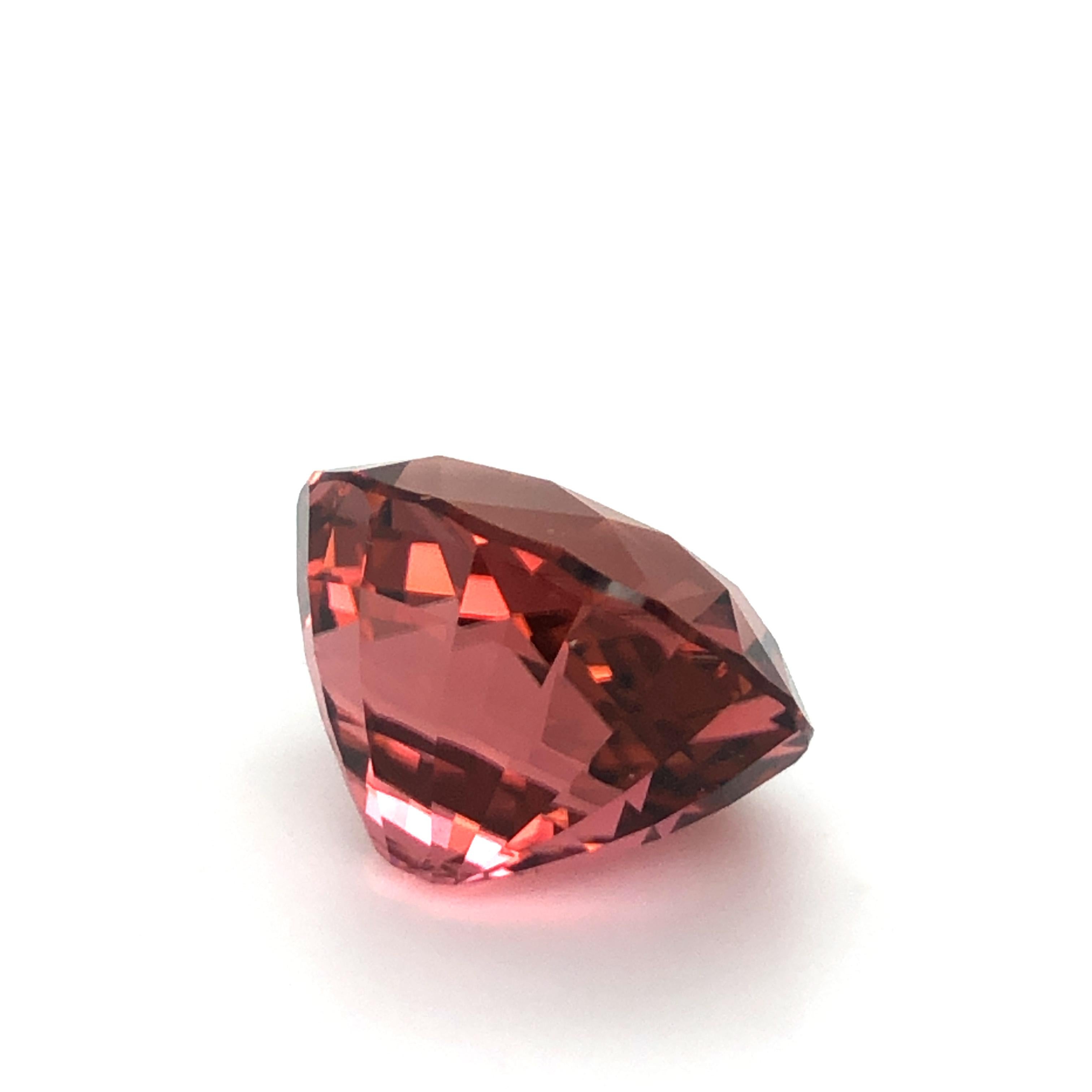 Unique Salmon Coloured Tourmaline of Mighty 22.65 Carats For Sale 1