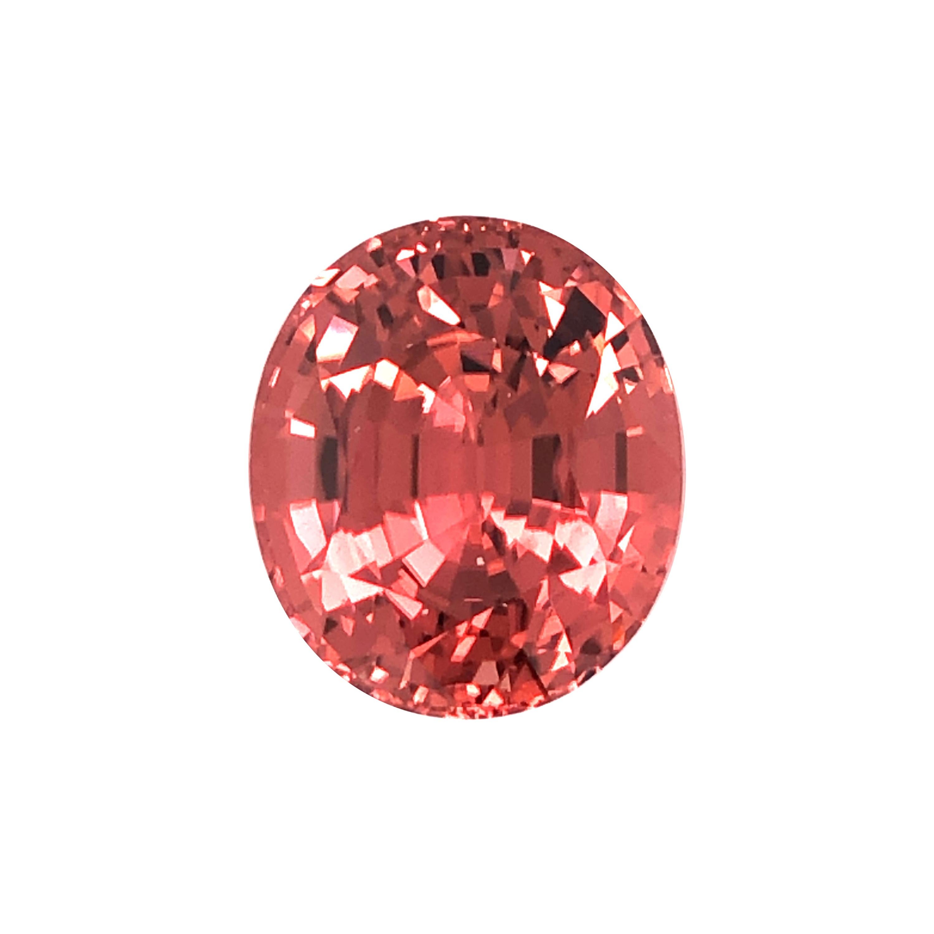 Unique Salmon Coloured Tourmaline of Mighty 22.65 Carats For Sale