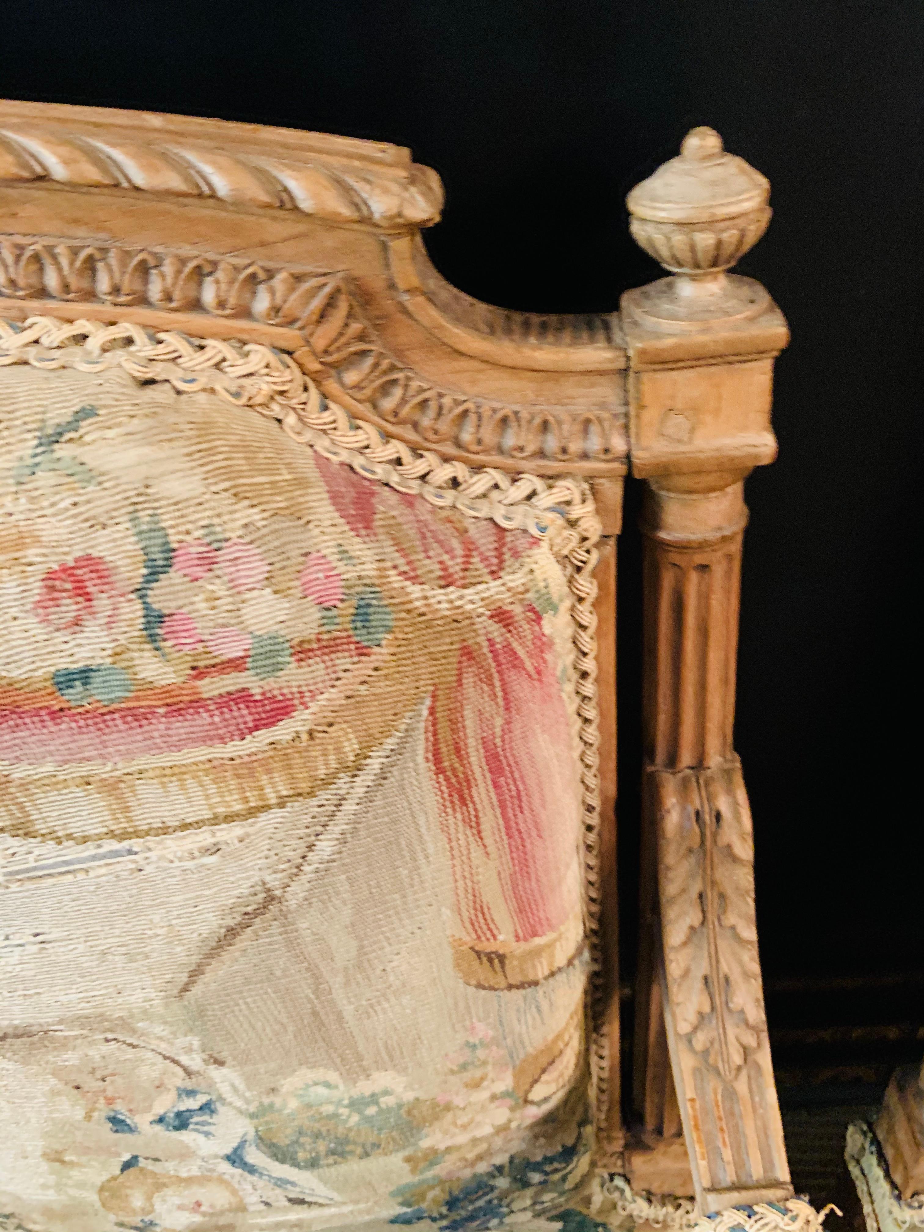 Unique Salon Chairs, France 19th Century, Solid Beech with Oak Tapestry/Gobelin 5