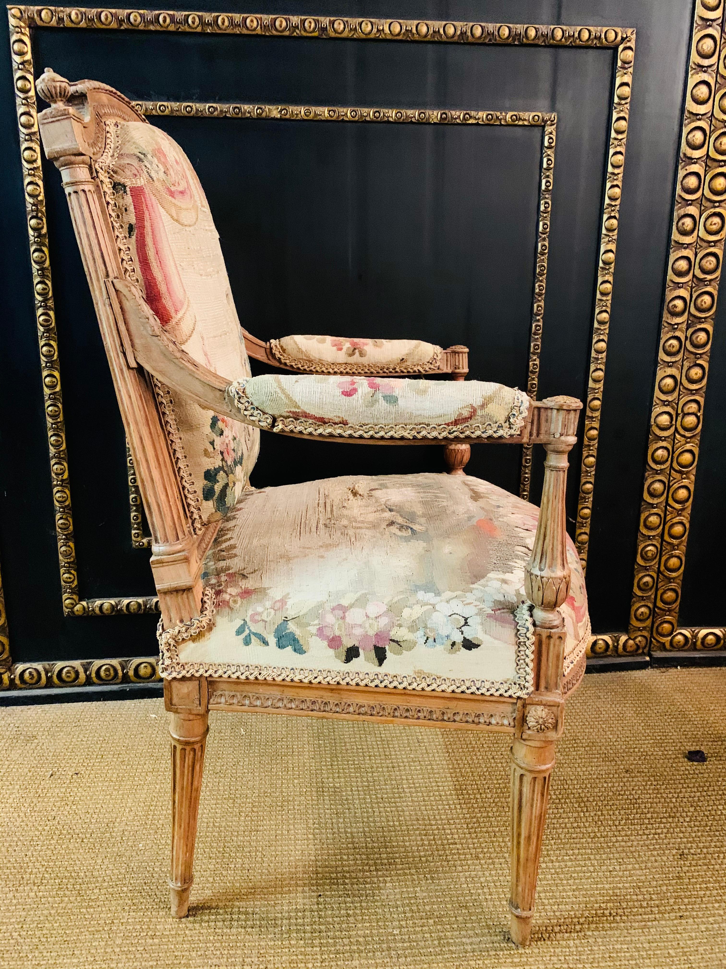 Unique Salon Chairs, France 19th Century, Solid Beech with Oak Tapestry/Gobelin 11