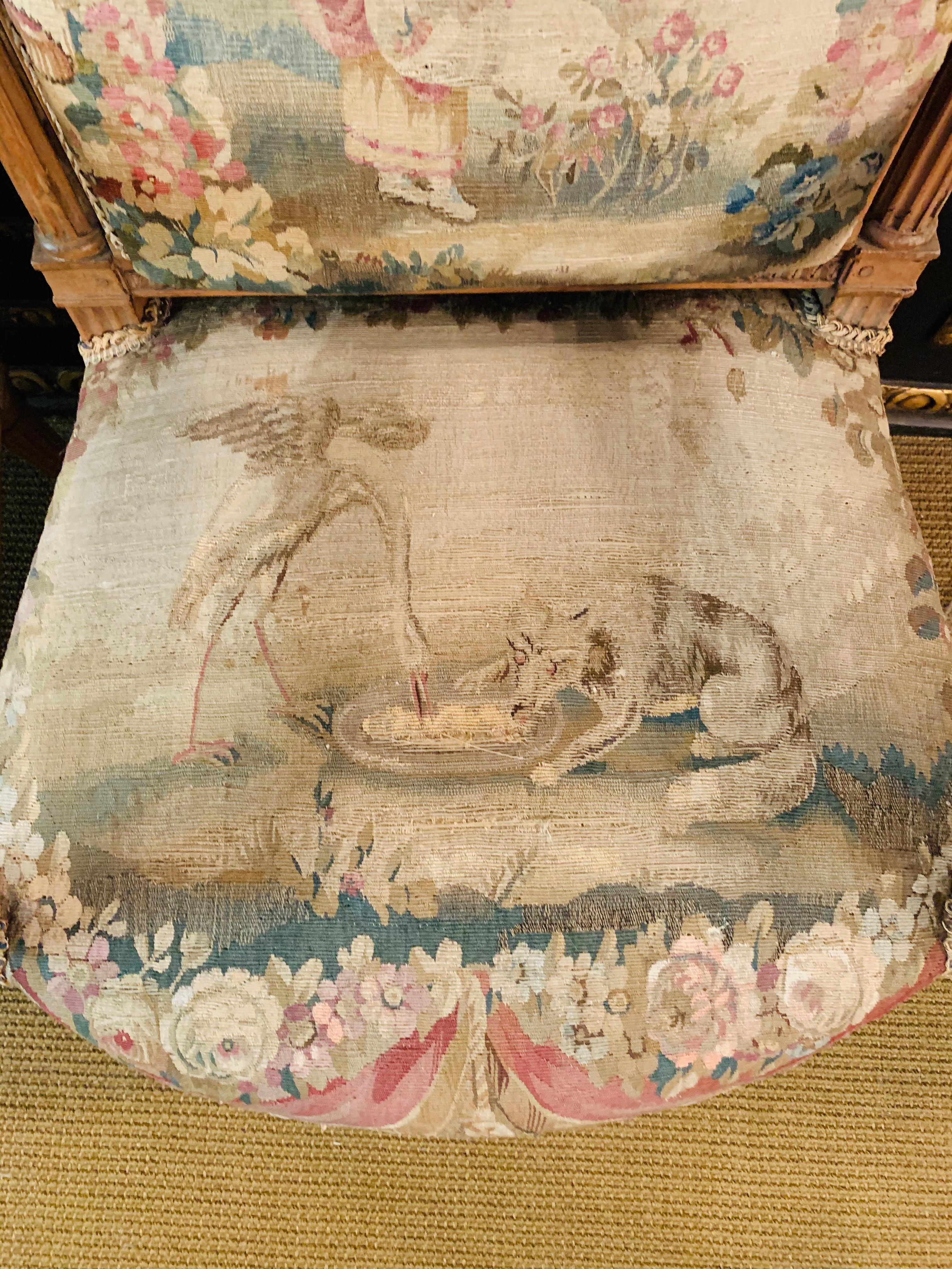 Unique Salon Chairs, France 19th Century, Solid Beech with Oak Tapestry/Gobelin 2