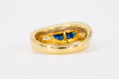 Unique Sapphire & Diamond Fashion Band in 18K Yellow Gold