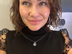 Unique Sapphire & Diamond pendant necklace 18KT fancy large pendant