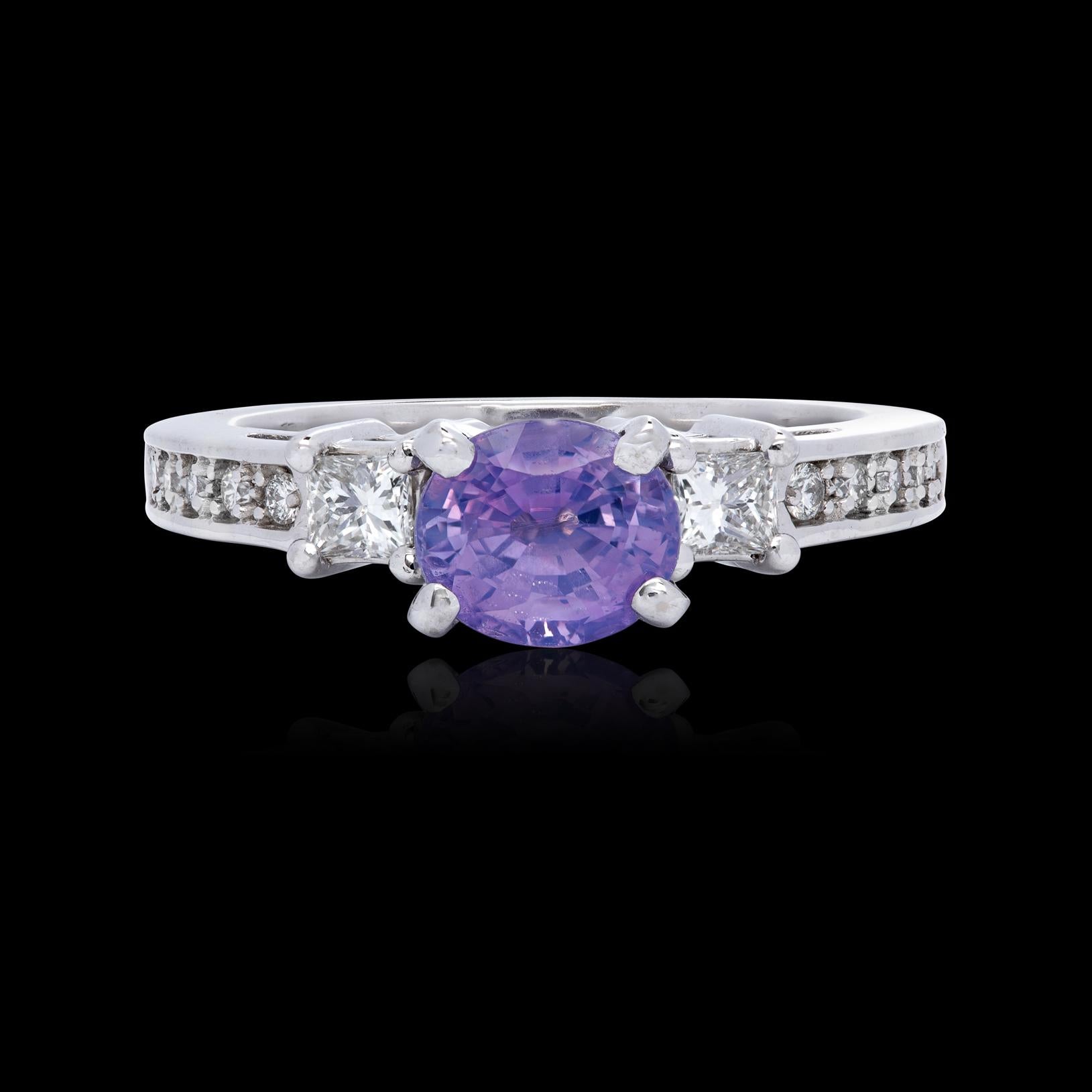 Women's or Men's Unique Sapphire and White Gold Diamond Ring