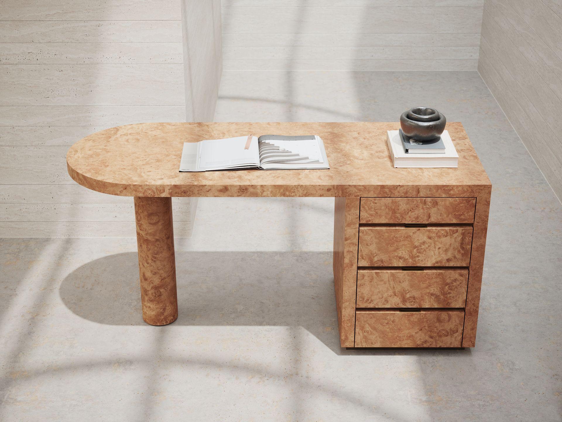 Scrivania in Wood Wood con dettagli in metallo e bronzo di Ultramobili in vendita 5