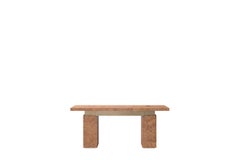 Textured Natural Wood Desk with Metal Bronze Details by Ultramobili