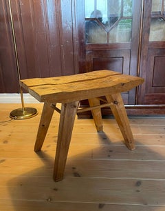 Unique Scandinavian Design Hand-crafted Stool, Nature Pine, 1950s, Norway