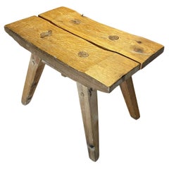 Unique Scandinavian Design Hand-crafted Stool, Nature Pine, 1950s, Norway