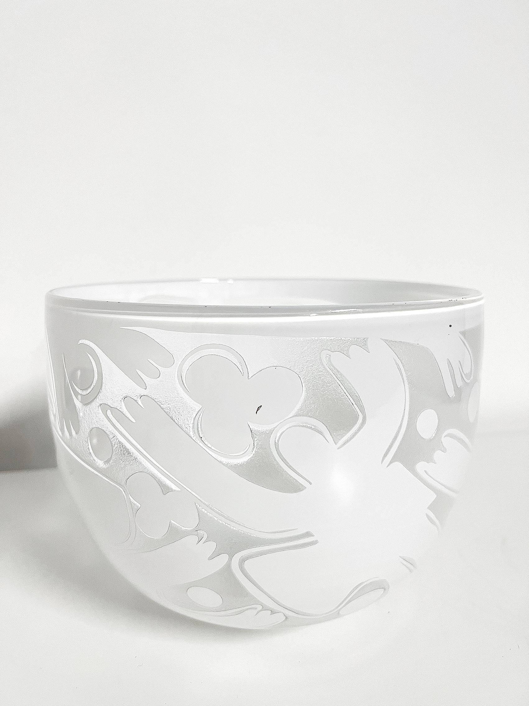 Glass Unique Scandinavian Modern Bowl in Glas by Bertil Vallien for Boda Åfors For Sale