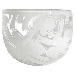 Unique Scandinavian Modern Bowl in Glas by Bertil Vallien for Boda Åfors