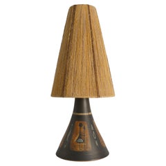 Einzigartige skandinavische moderne Keramik-Tischlampe aus Keramik von Munk, Schweden