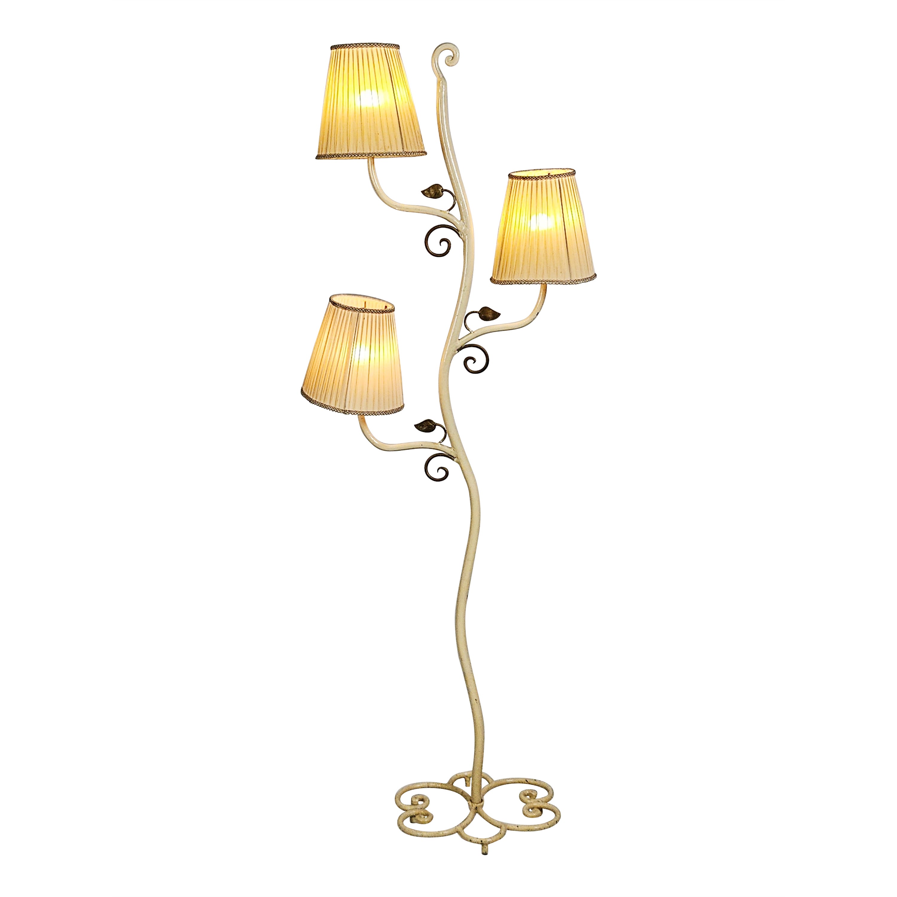 Unique Scandinavian modern floor lamp attributed to Bjerkås, Sweden, 1930s For Sale