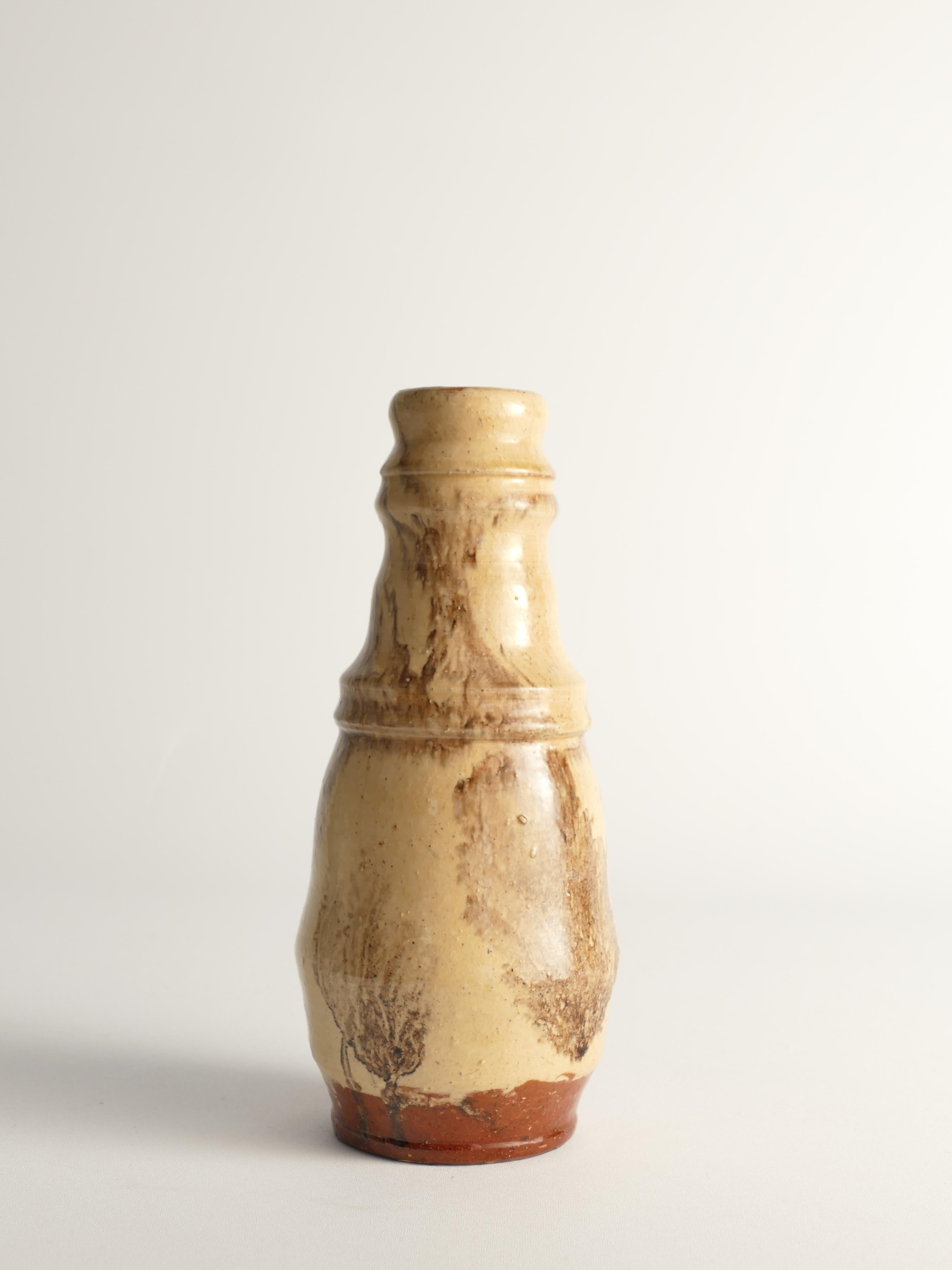 Jarrón único escandinavo moderno en forma de calabaza beige, Suecia Años 60 en Bueno estado para la venta en Grythyttan, SE