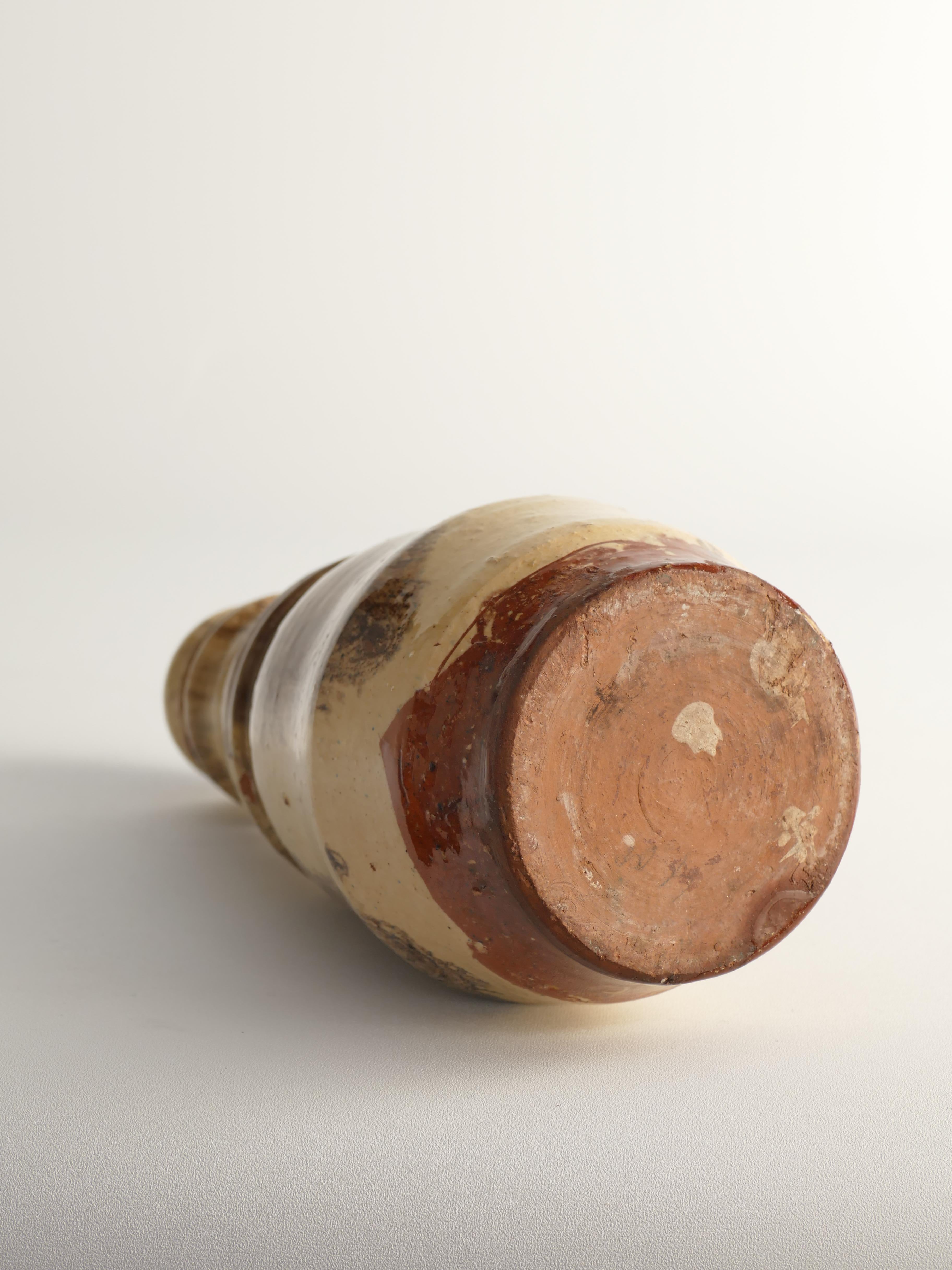 Jarrón único escandinavo moderno en forma de calabaza beige, Suecia Años 60 mediados del siglo XX en venta