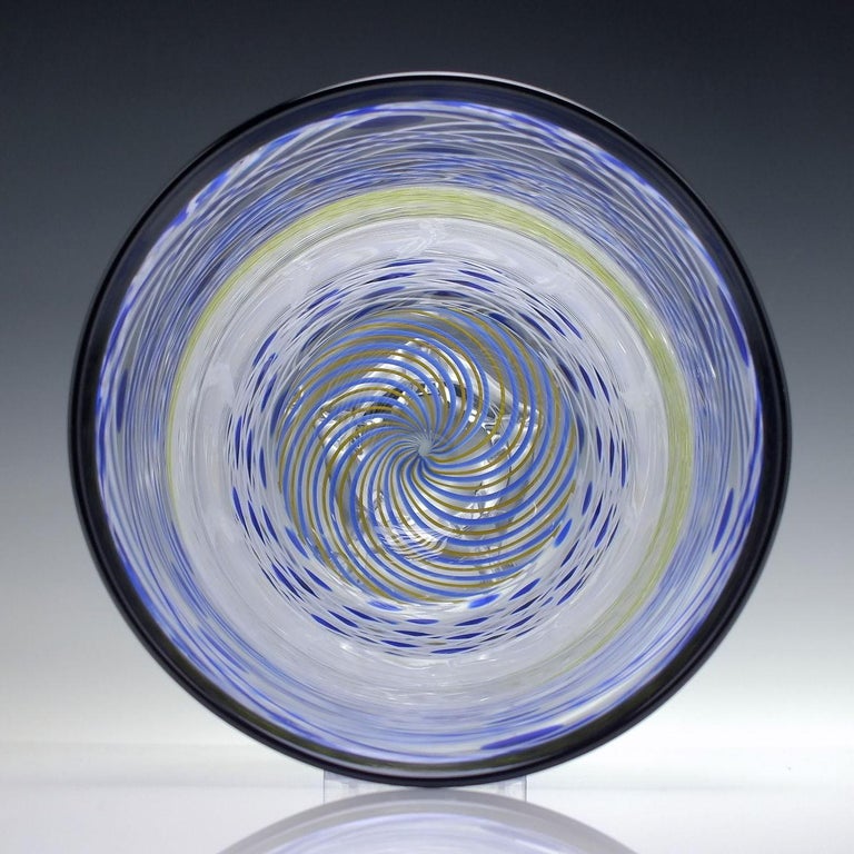 Unique Scottish Mike Hunter Vetro a Reticello Studio Glass Vase For