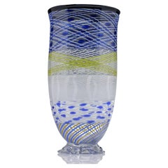 Unique Scottish Mike Hunter Vetro a Reticello Studio Glass Vase