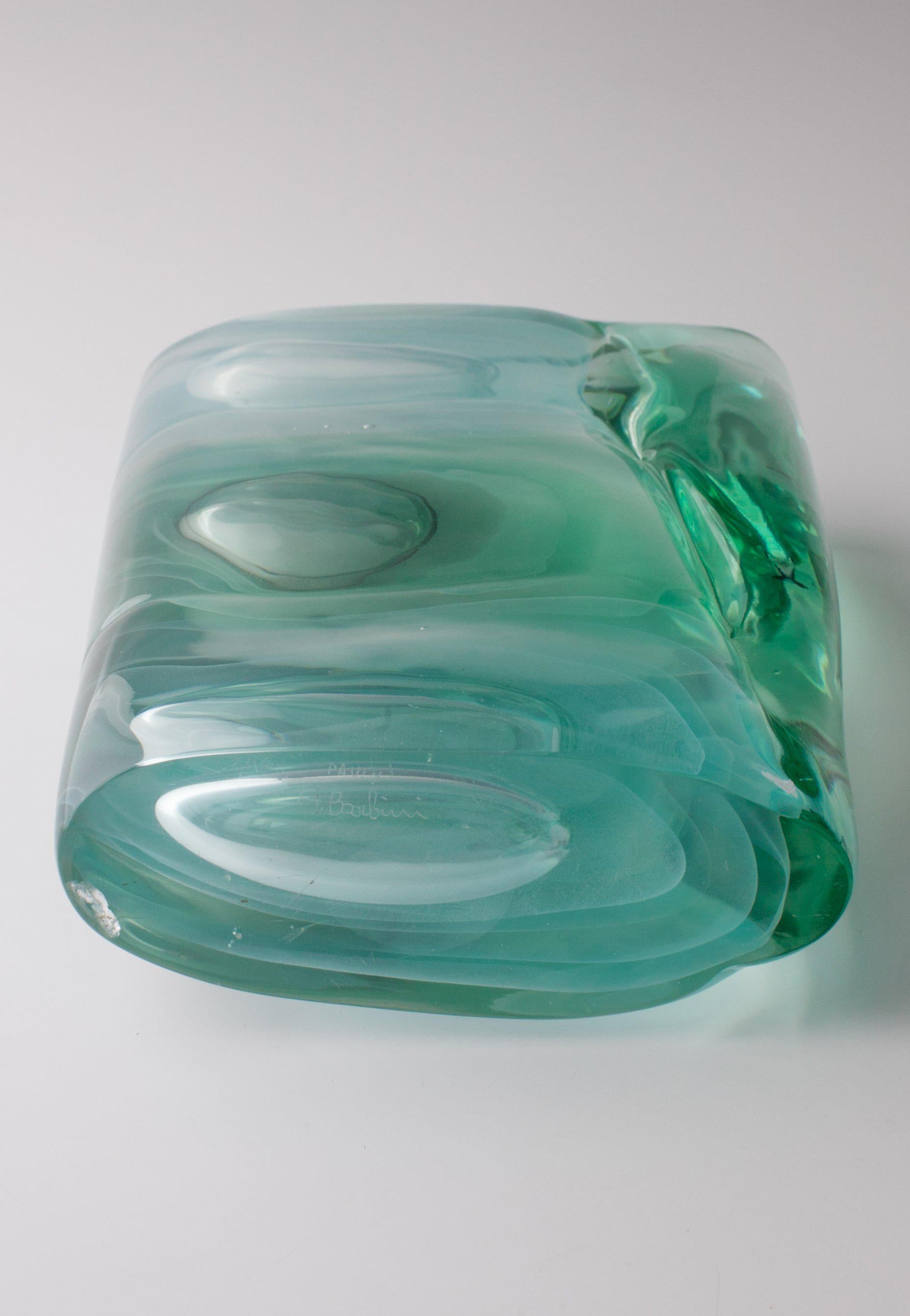 Murano Glass Unique Sculpted Object Alfredo Barbini Signed 1962 For Sale