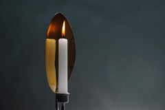 Candelabro único de acero esculpido "Pluma", firmado por Lukasz Friedrich