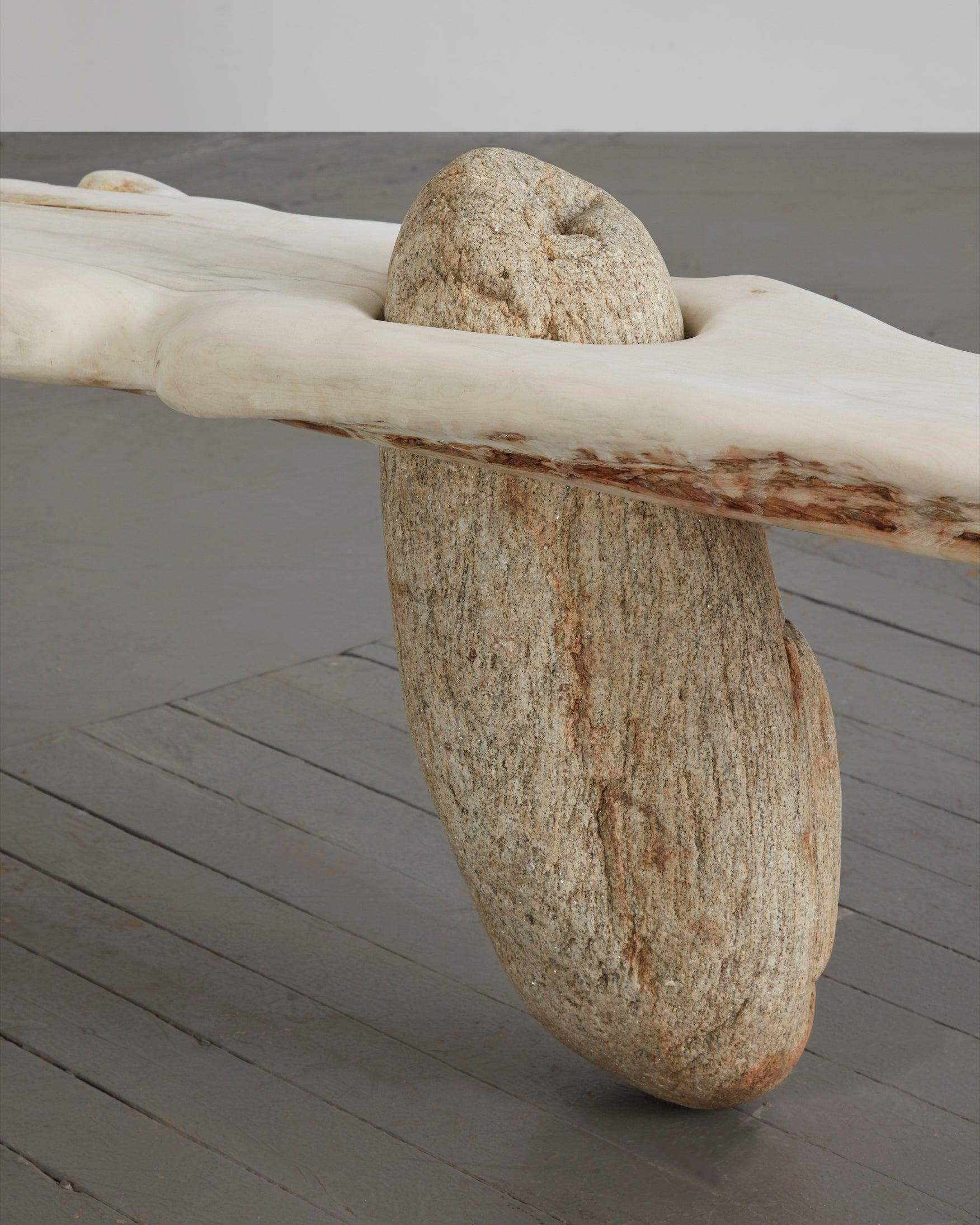 Bleached Unique Sculptural Bench by Rogan Gregory, 2019 For Sale
