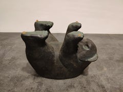 Unique Sculptural Black Bear Coffee Table, 1970s