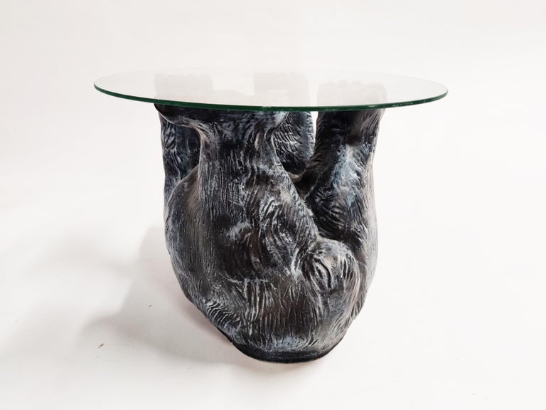 Unique Sculptural Black Bear Coffee Table, 1970s at 1stDibs