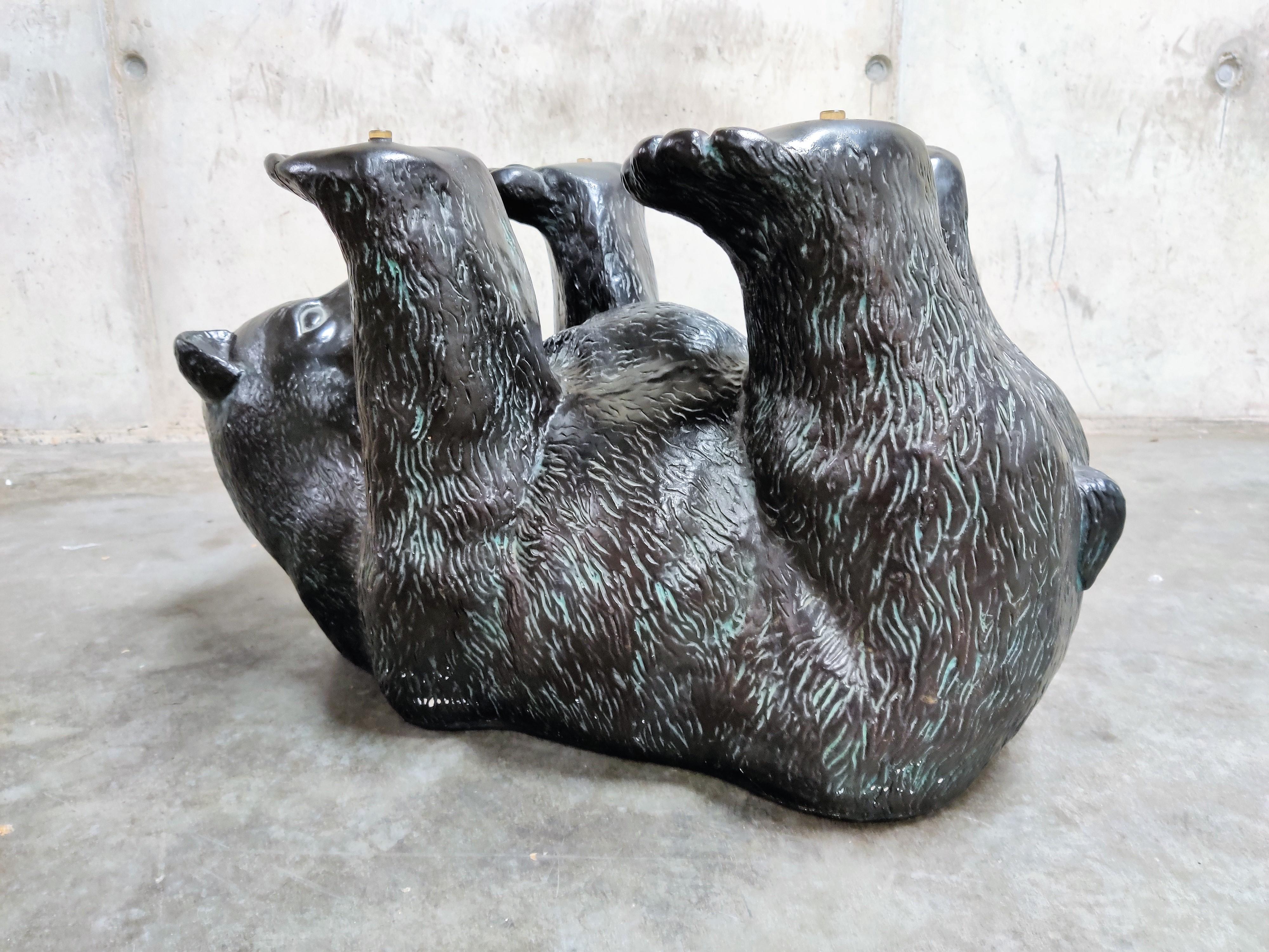 bear table with glass top