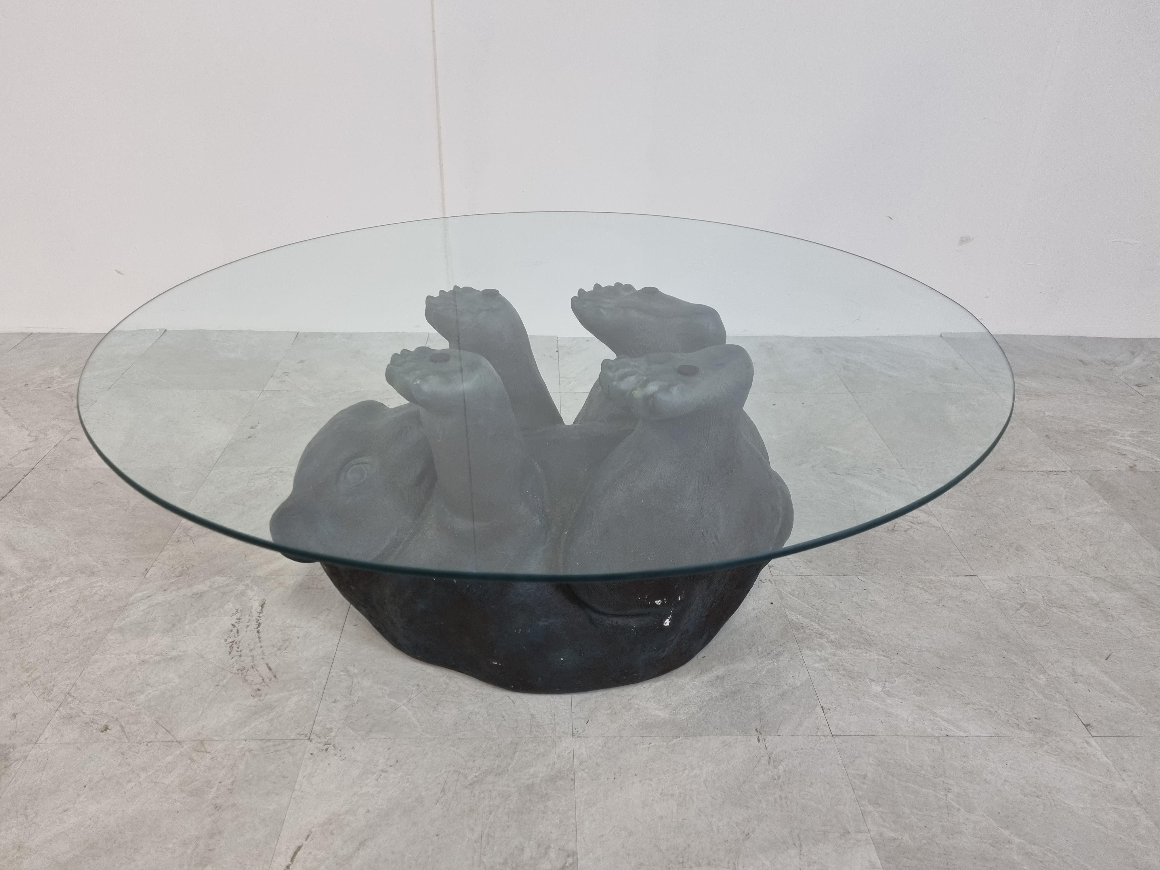 glass bear table