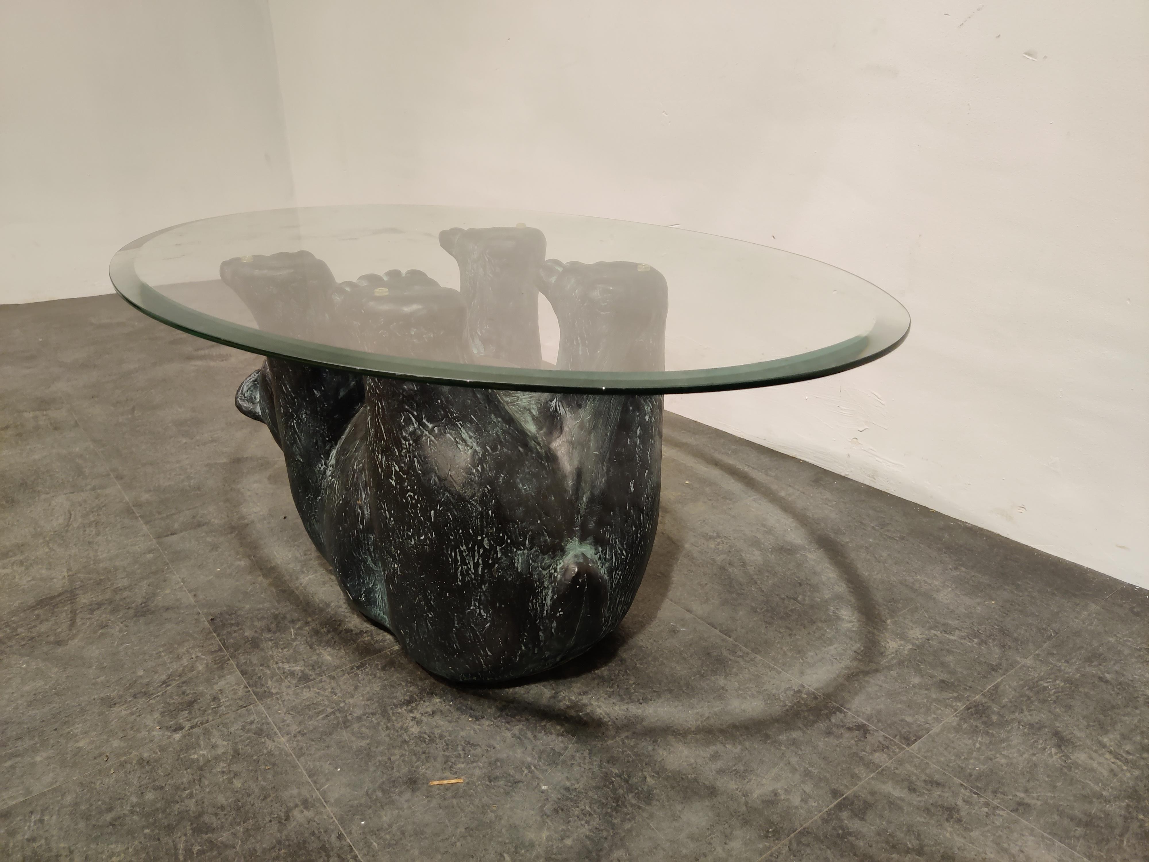 glass bear coffee table