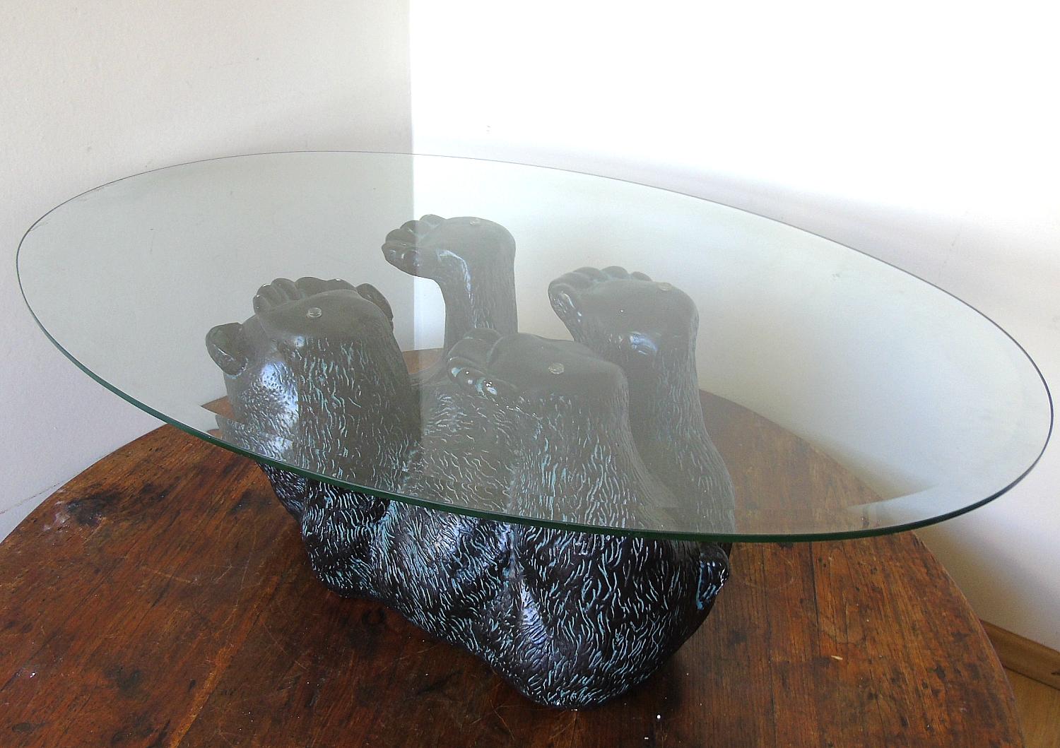 Unique Sculptural Black Bear Coffee Table 1970s For Sale At 1stdibs