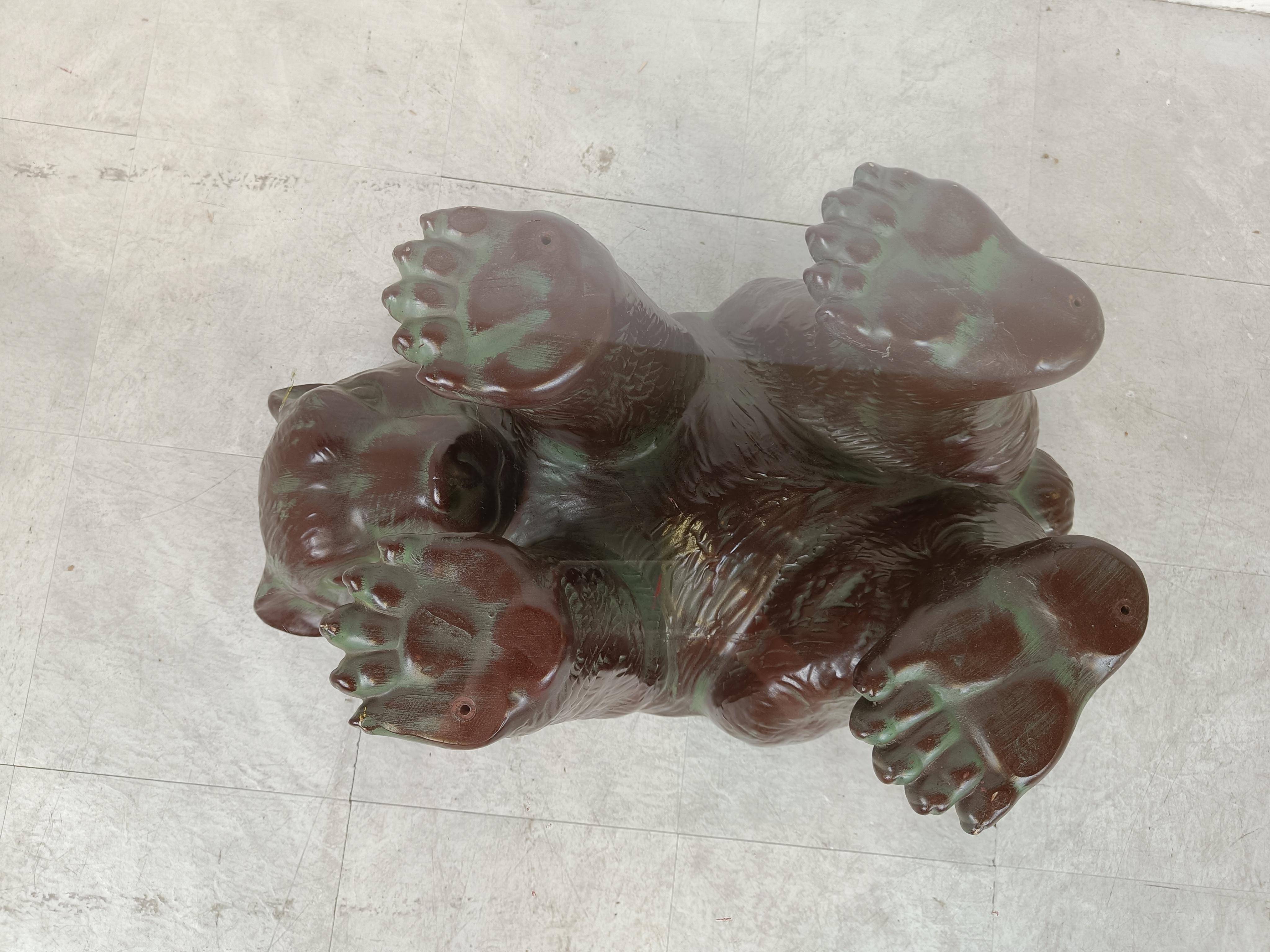 Unique Sculptural Black Bear Coffee Table, 1970s In Good Condition In Leuven, Vlaams Gewest