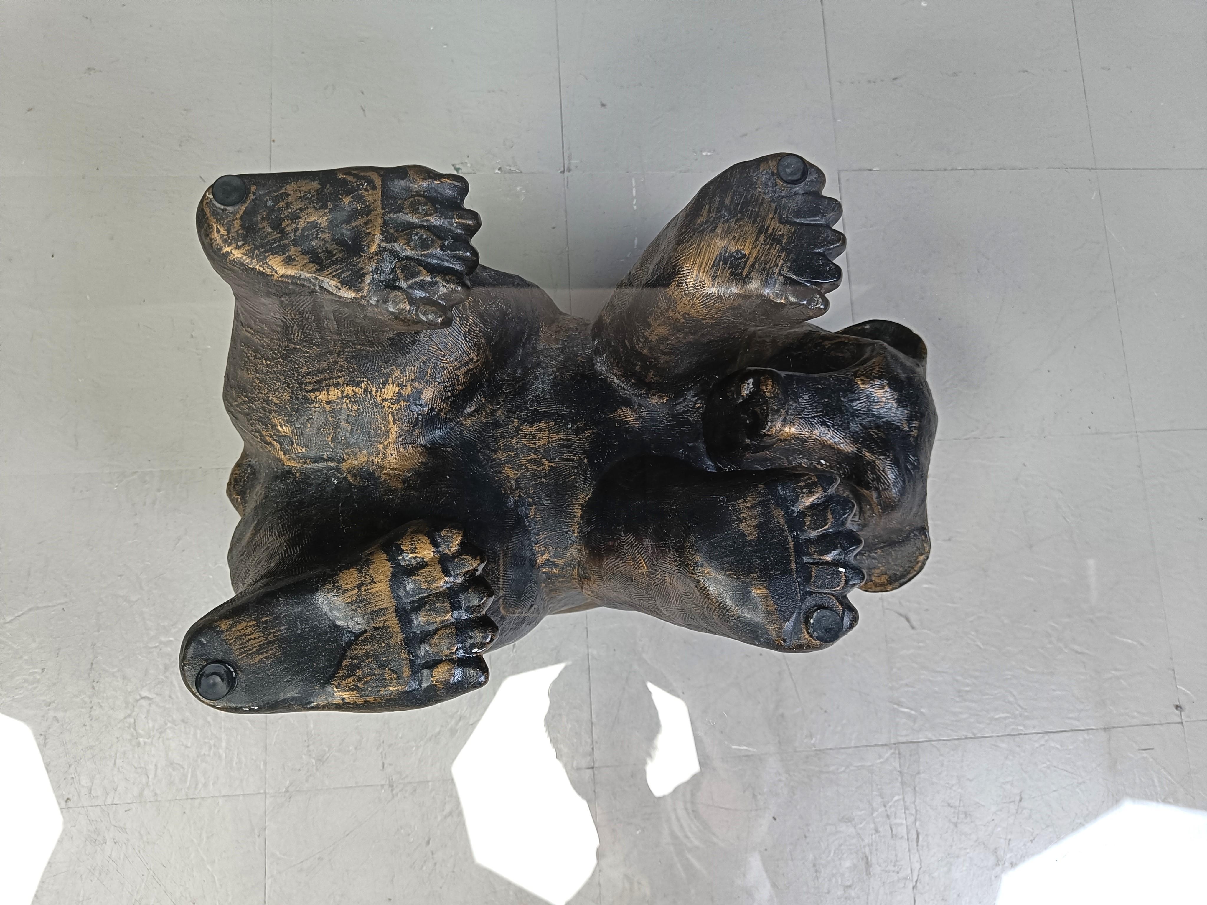 Unique Sculptural Black Bear Coffee Table, 1970s In Good Condition In Leuven, Vlaams Gewest