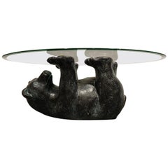 Unique Sculptural Black Bear Coffee Table, 1970s