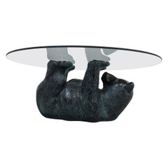 Unique Sculptural Black Bear Coffee Table, 1970s