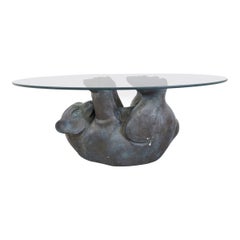 Unique Sculptural Black Bear Coffee Table, 1970s