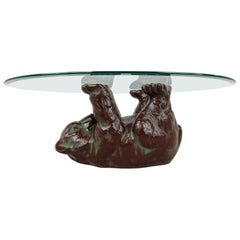 Unique Sculptural Black Bear Coffee Table, 1970s