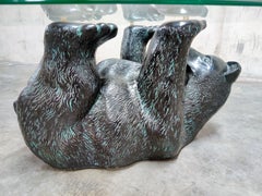 Unique Sculptural Black Bear Coffee Table, 1970s