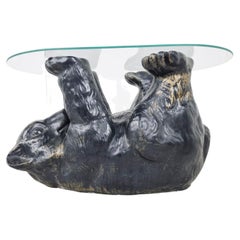 Unique Sculptural Black Bear Coffee Table, 1970s