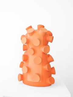 Unique Sculptural Ceramic Cones in Orange by Austin Coudriet