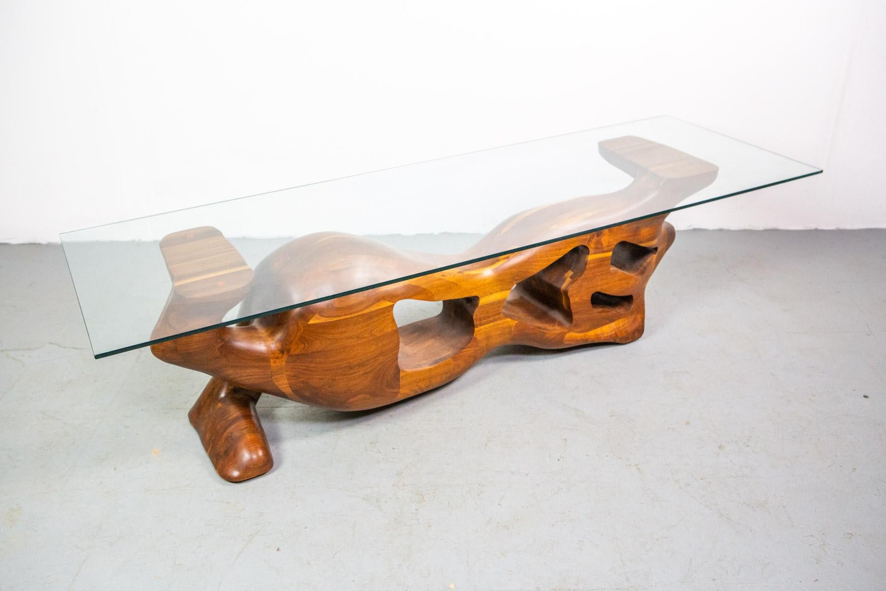 Unique Sculptural Coffee Table by American Craftsman Wendell Kahler 1