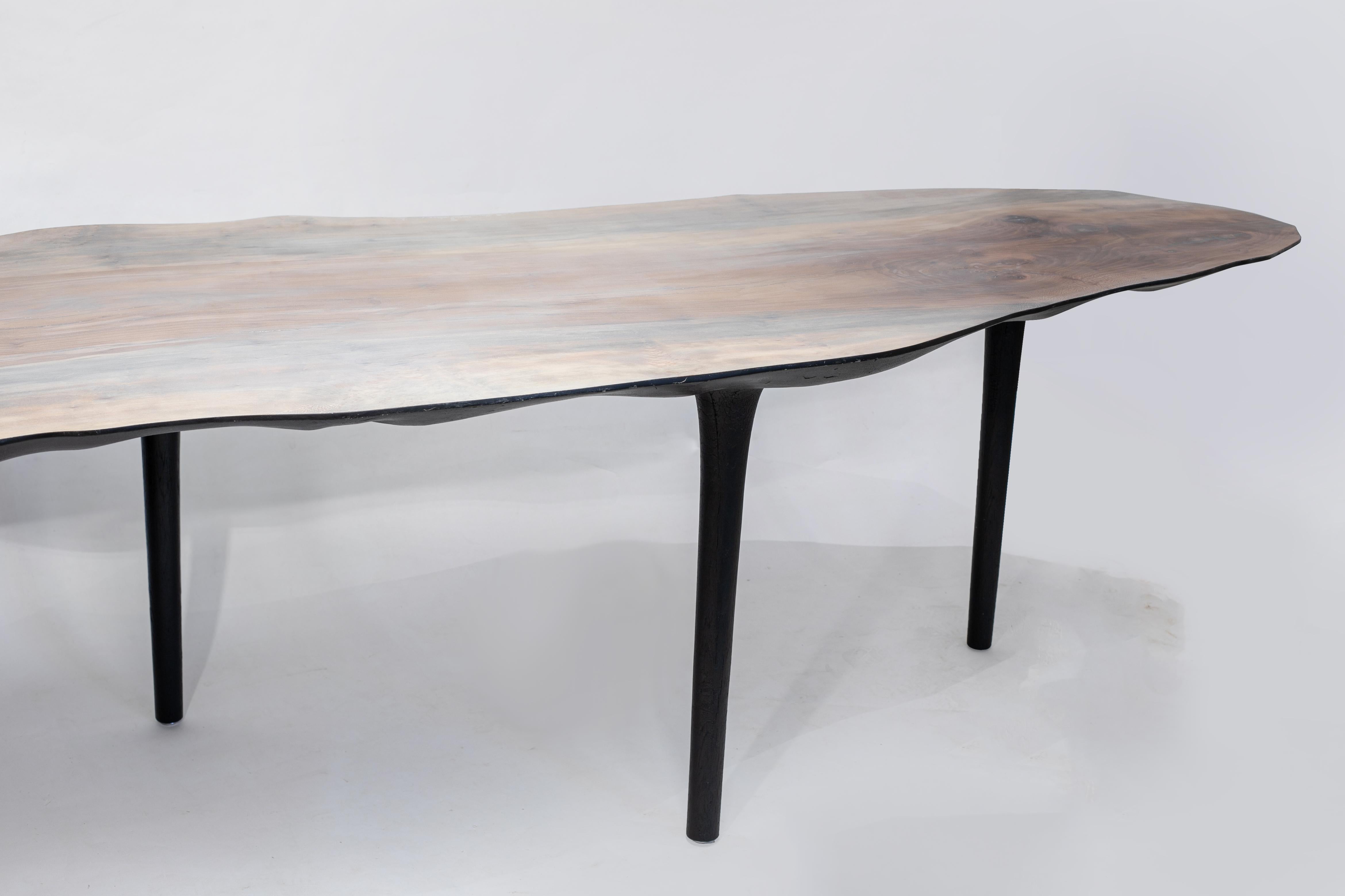 Unique sculptural dining table Signed by Cedric Breisacher
Hand-sculpted and signed by Cedric Breisacher
Dimension: H 76 cm x P 90 cm x L 282 cm
Plane Tree
The finish and the dimensions can be customized

Designer-sculptor, Cedric Breisacher