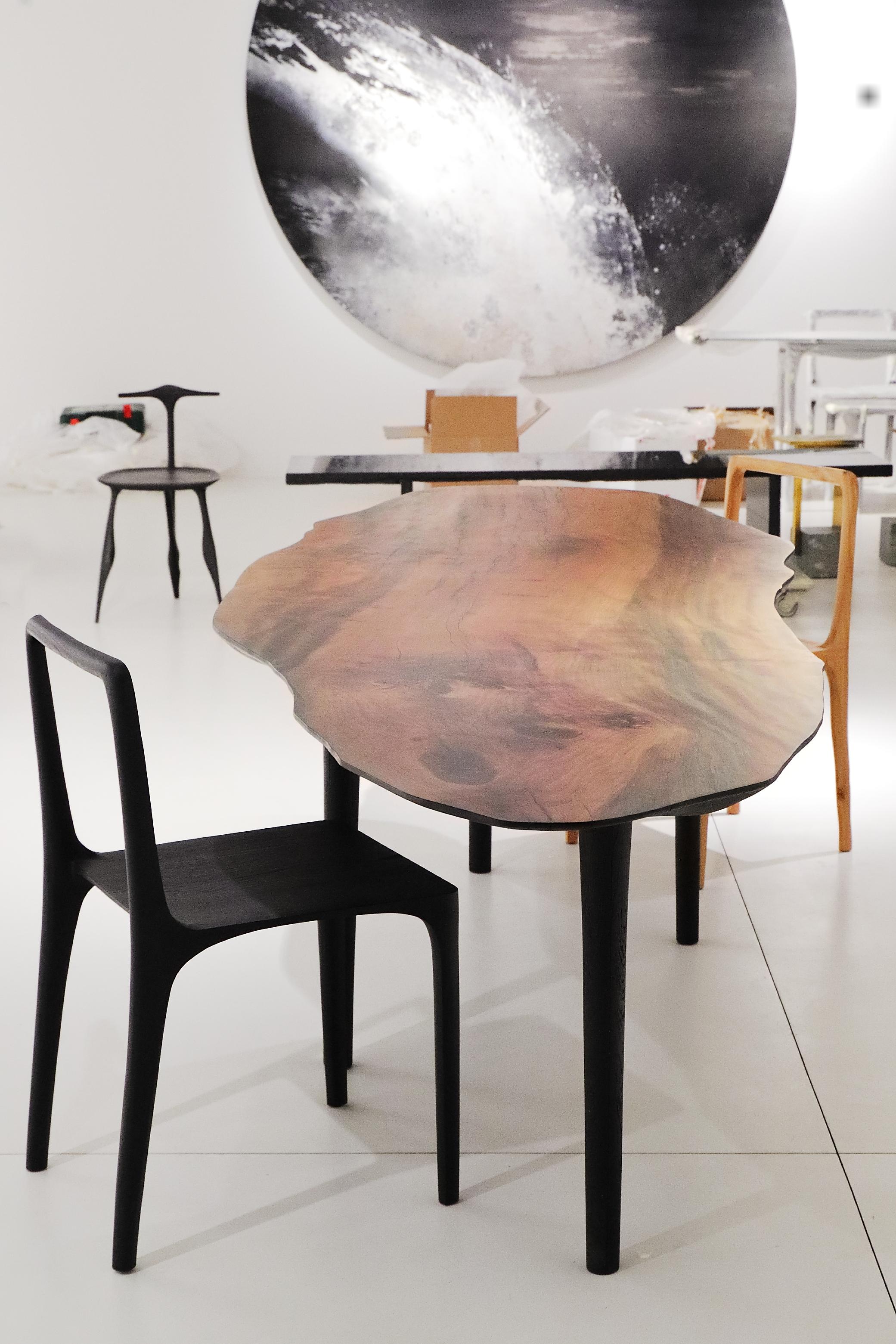 Wood Unique Sculptural Dining Table Signed by Cedric Breisacher