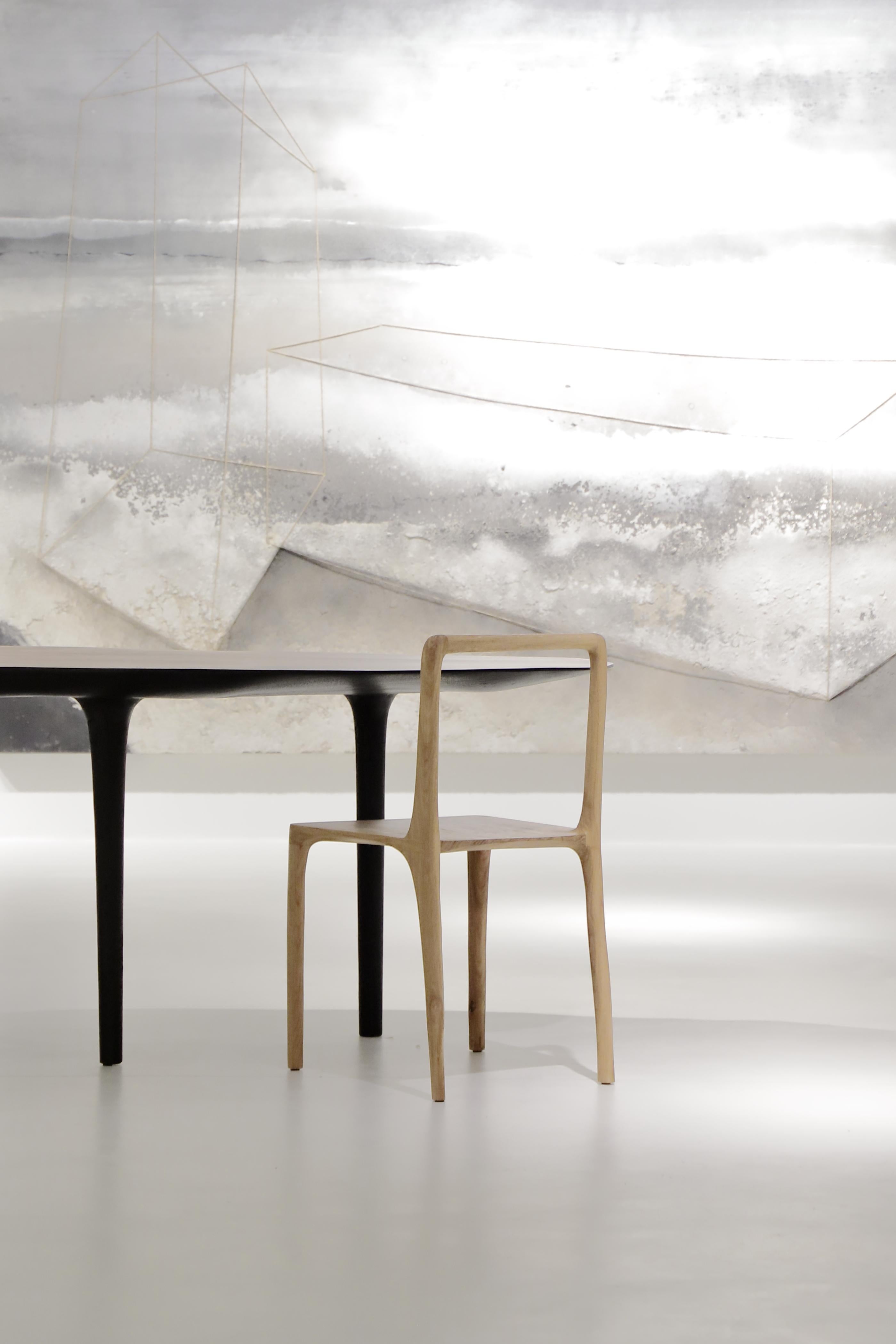 Wood Unique Sculptural Dining Table Signed by Cedric Breisacher