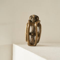 Unique Sculptural Door Handle or Ornament in Heavy Bronze 1930s