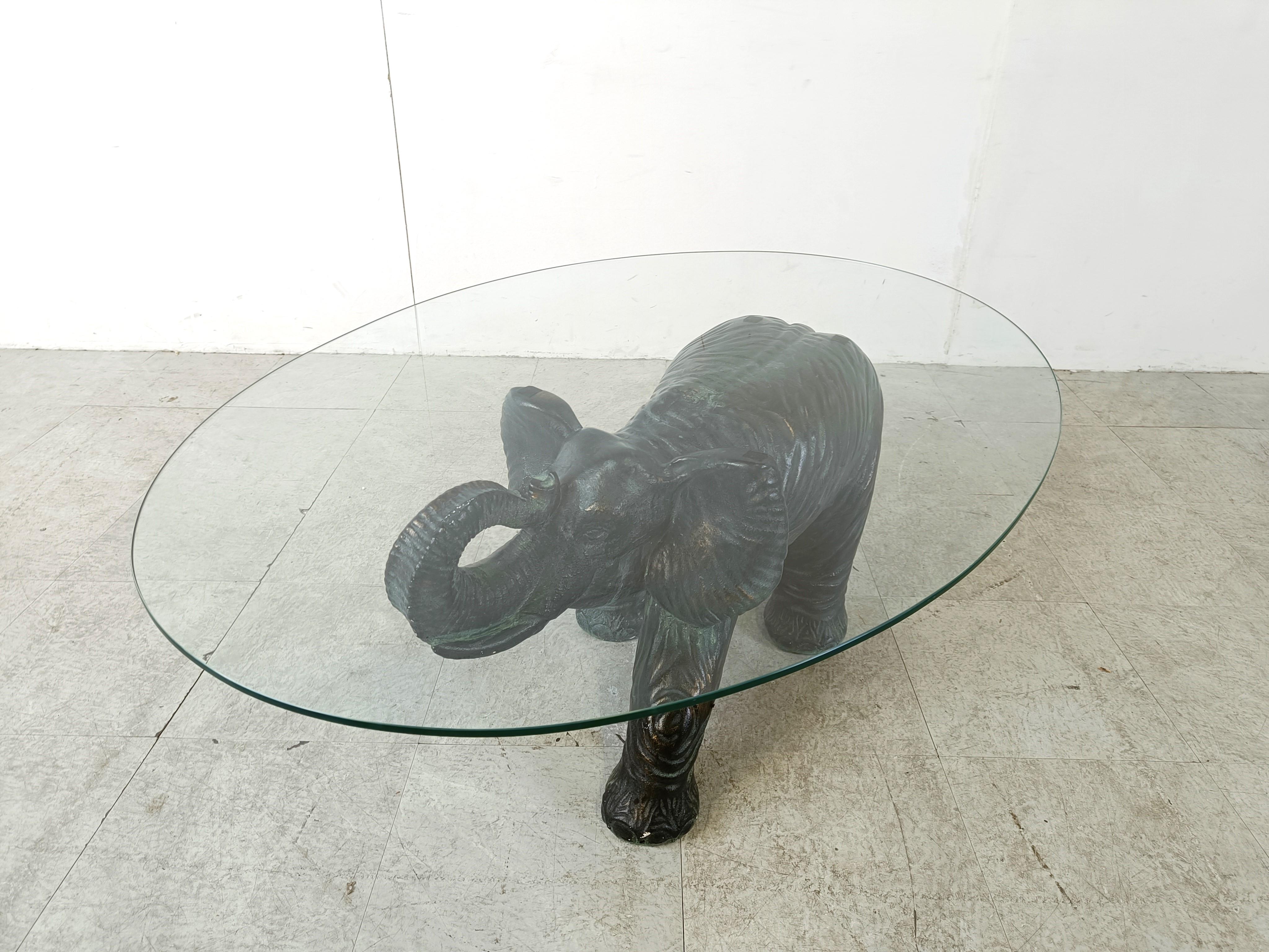 Unique Sculptural Elephant Coffee Table, 1970s For Sale 1