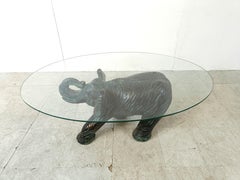 Unique Sculptural Elephant Coffee Table, 1970s