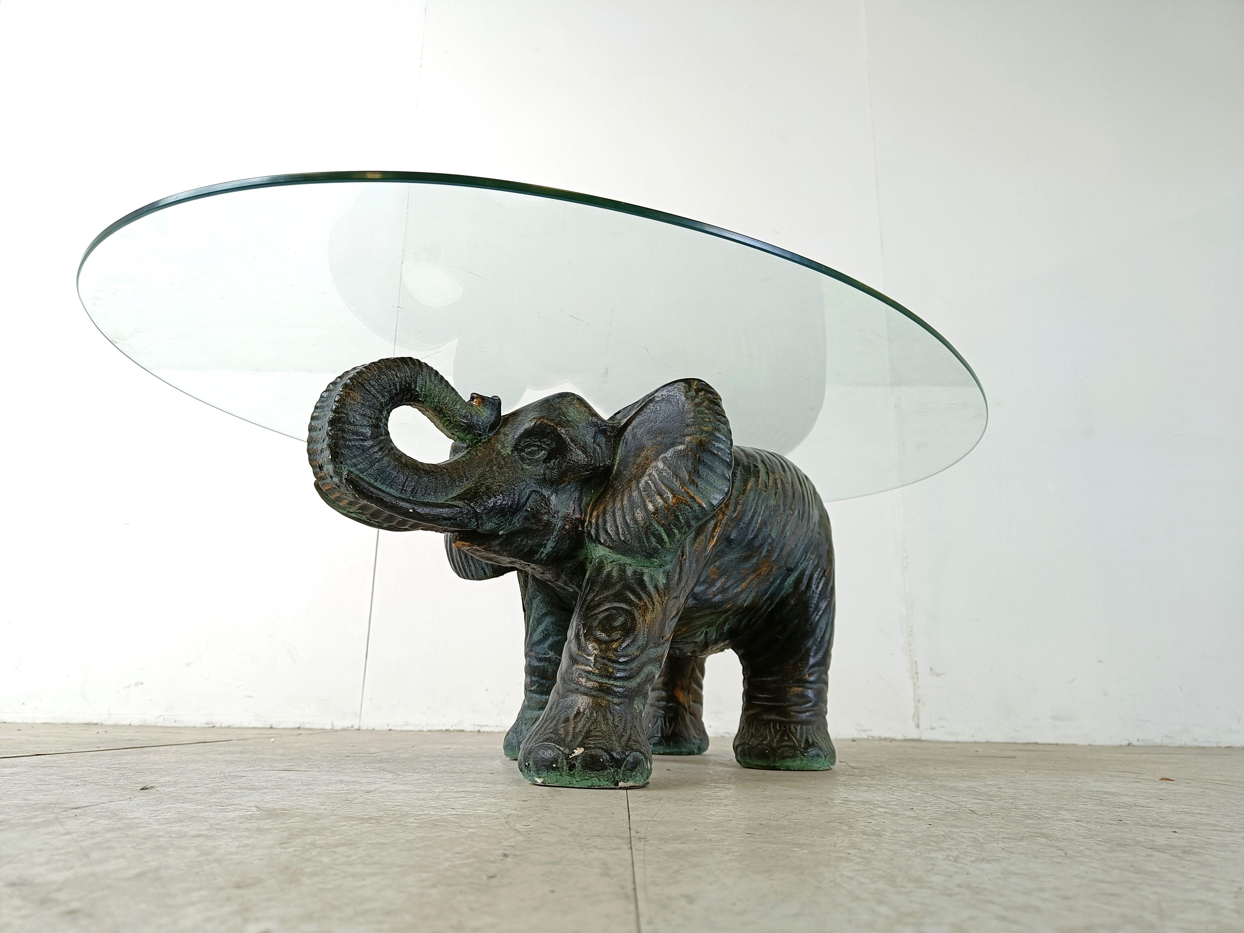 Late 20th Century Unique Sculptural Elephant Coffee Table, 1970s For Sale